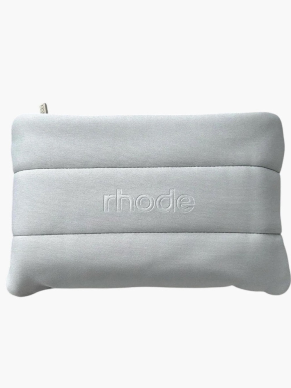 RHODE Light Gray Quilted Logo Pouch